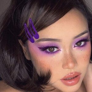4ct Metal Snap Hair Clips, Purple